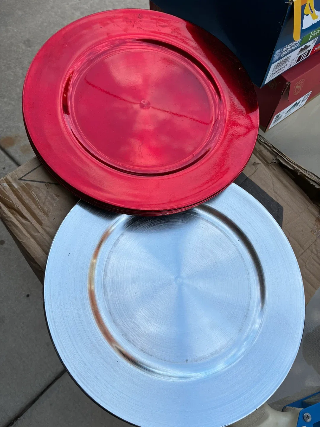 Red & Silver Charger Plates thumbnail