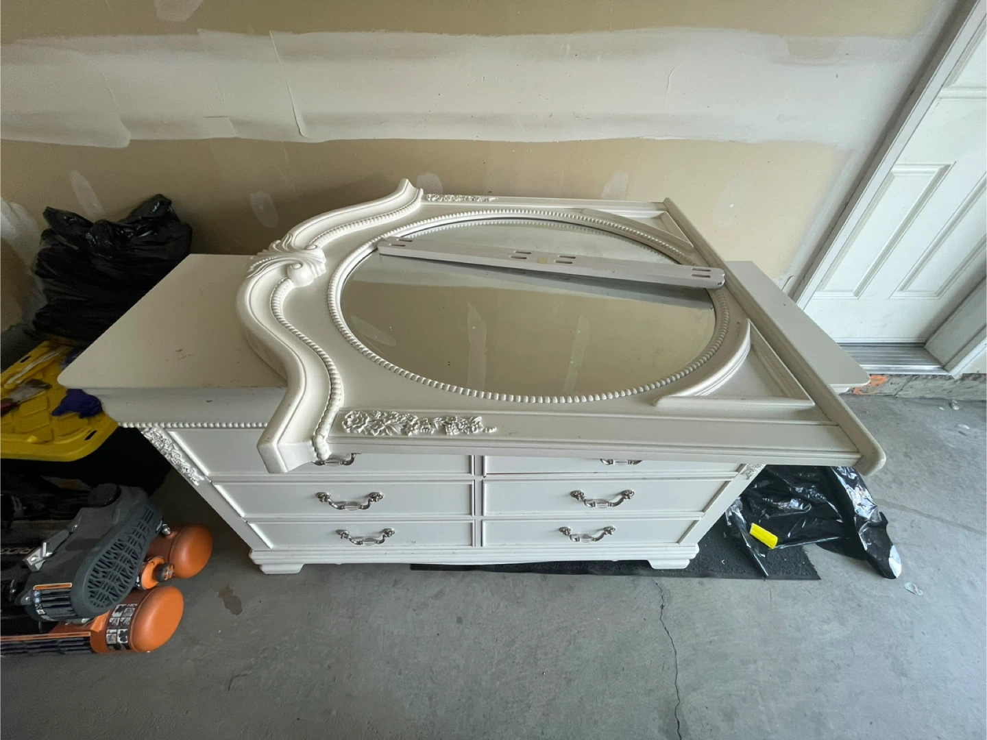 White Dresser with Mirror