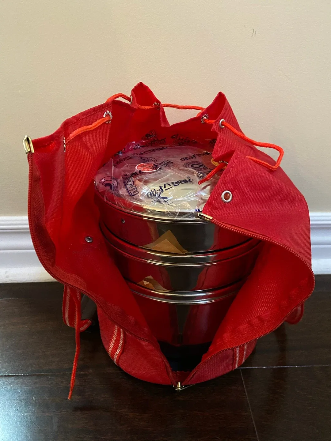 A-Nam Stainless Steel Lunch Box with Red Bag image indicator(2)