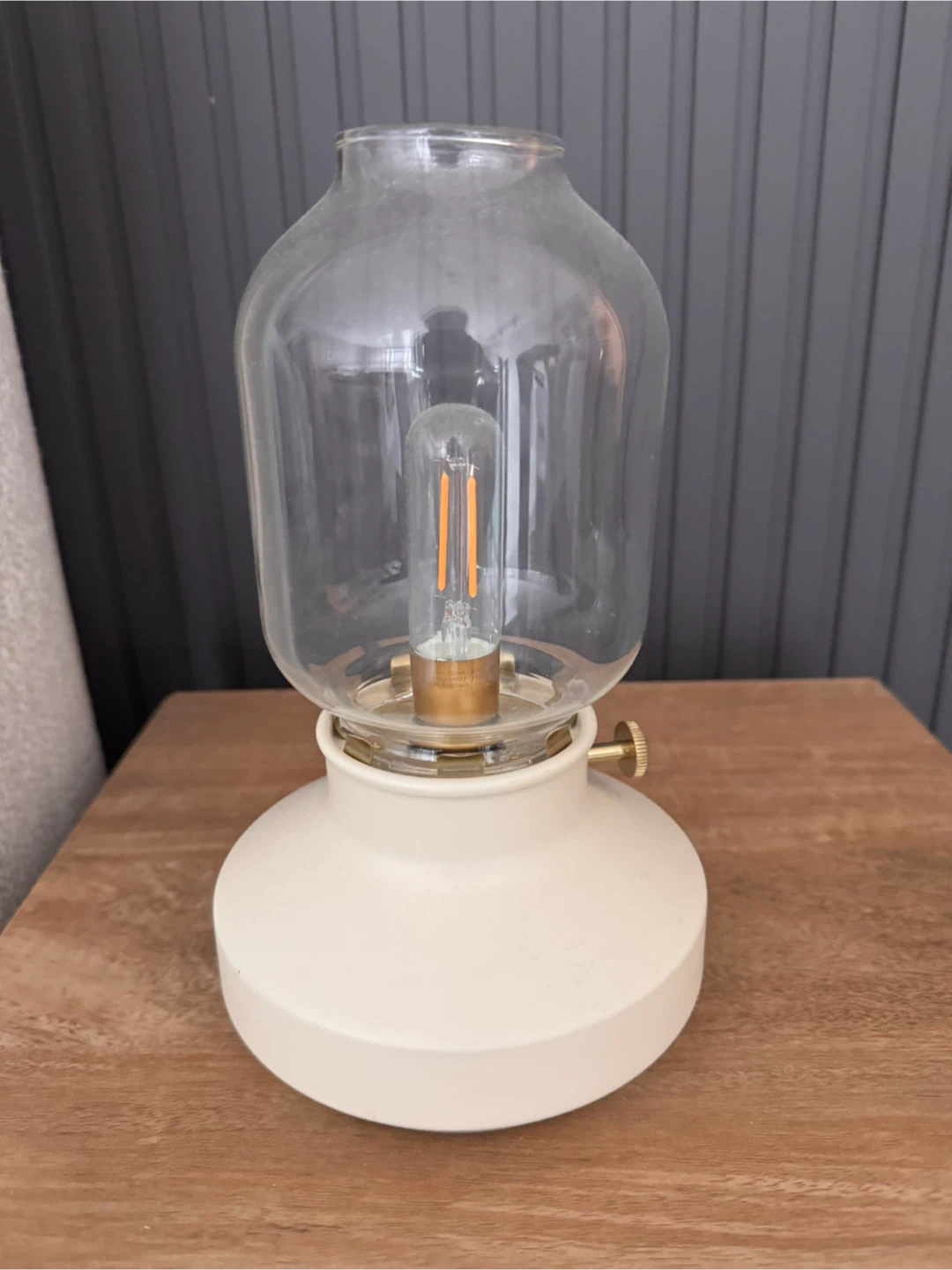 2 x White Glass Table Lamp