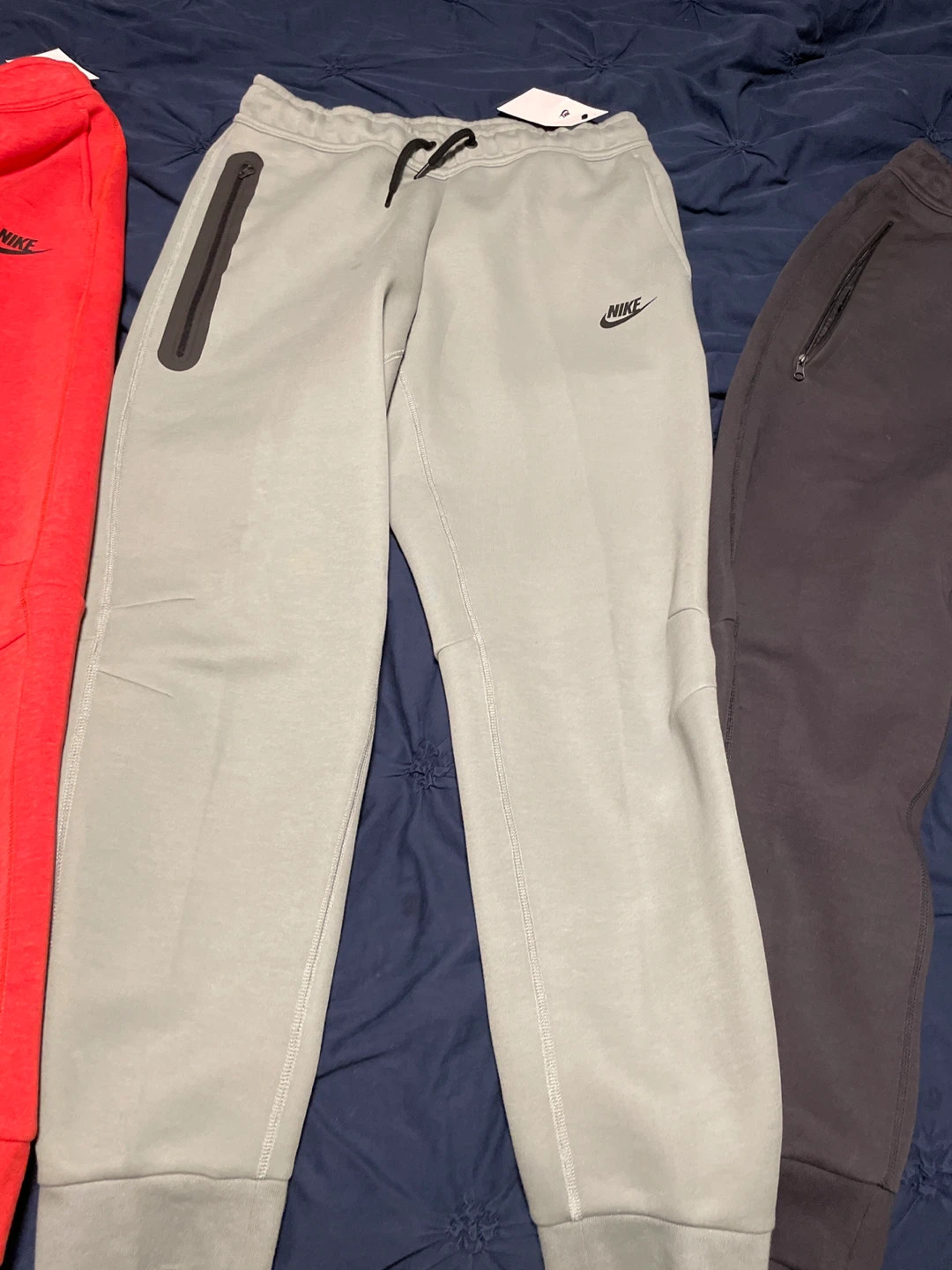 Nike Tech Fleece Pants (Grey, Red, Black) - photo 3