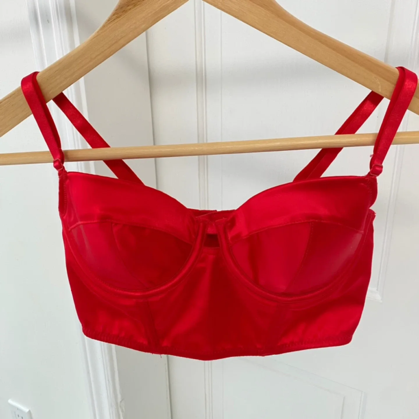 F21 - Red Satin Women's Bralette thumbnail