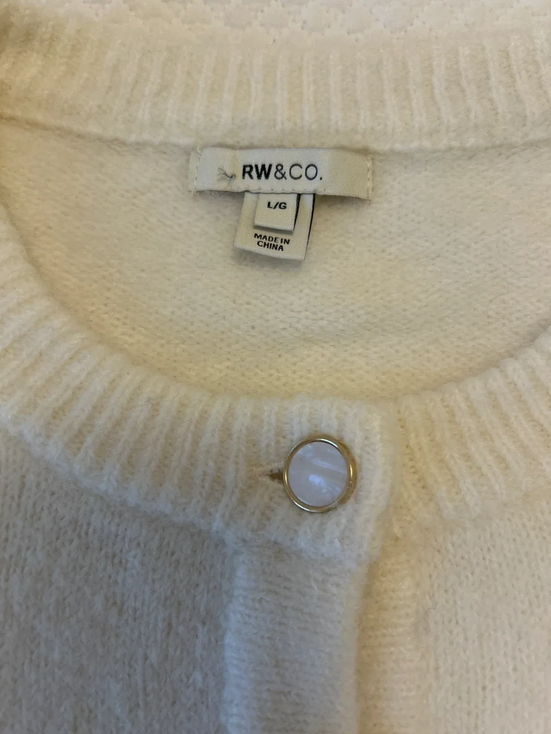RW&CO. Cream Cardigan - Size L image indicator(2)