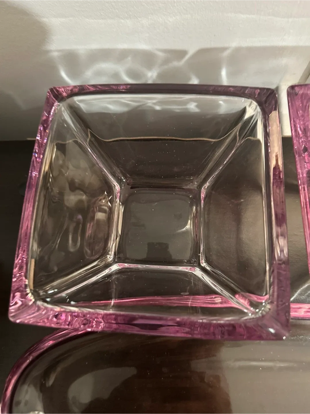 Glass Bowls & Tray Set with Pink Trim image indicator(3)