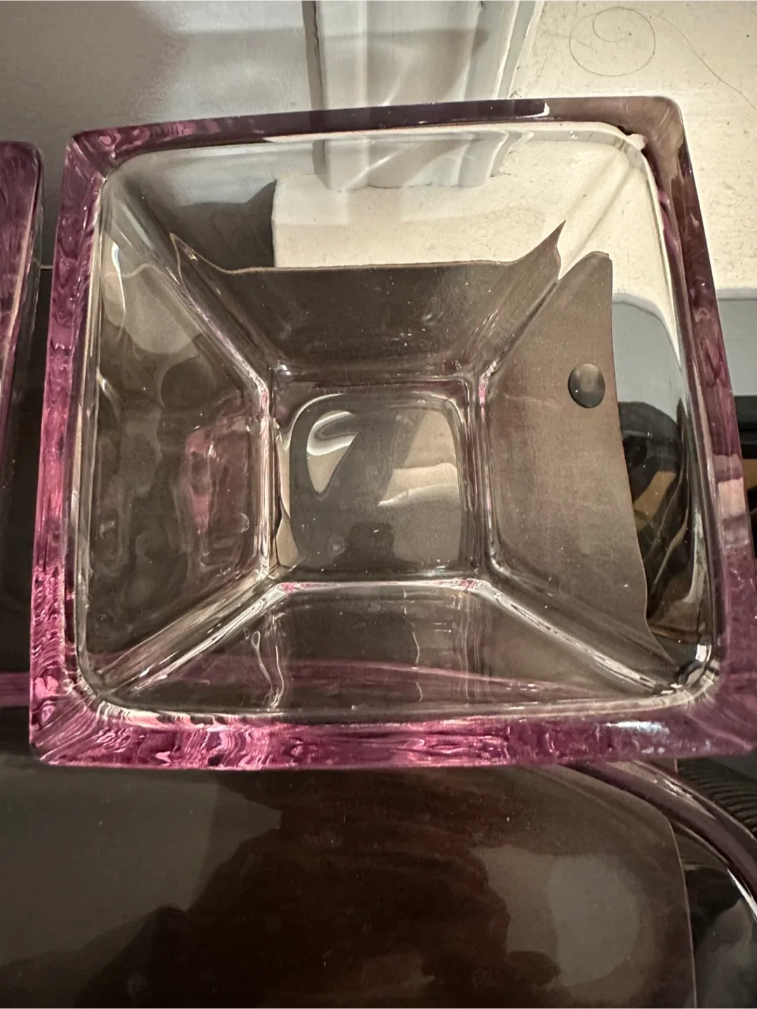 Glass Bowls & Tray Set with Pink Trim image indicator(4)