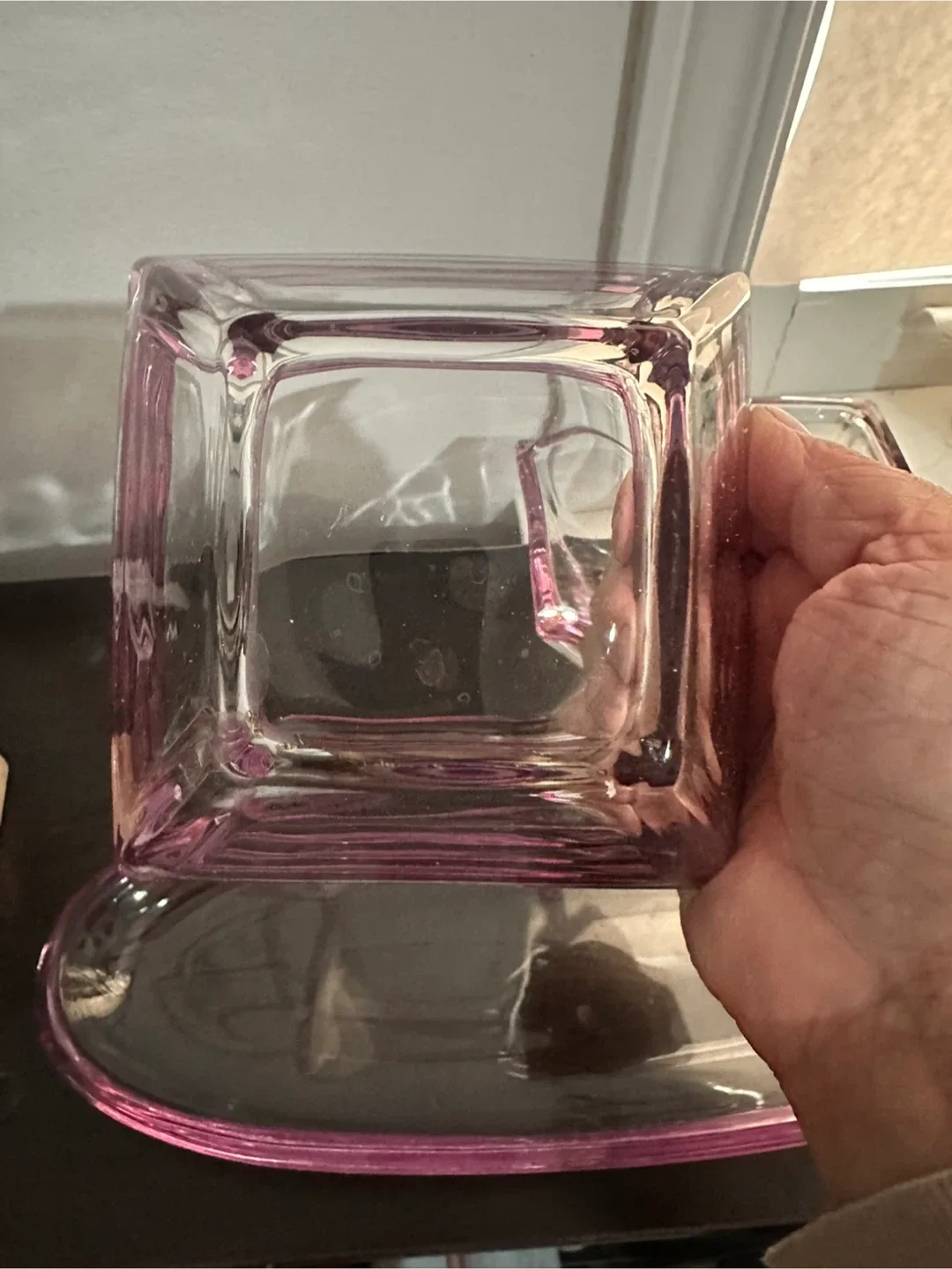 Glass Bowls & Tray Set with Pink Trim image indicator(6)