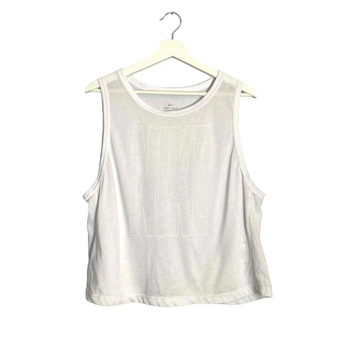 Nike White Crop Top with Logo Size Medium thumbnail