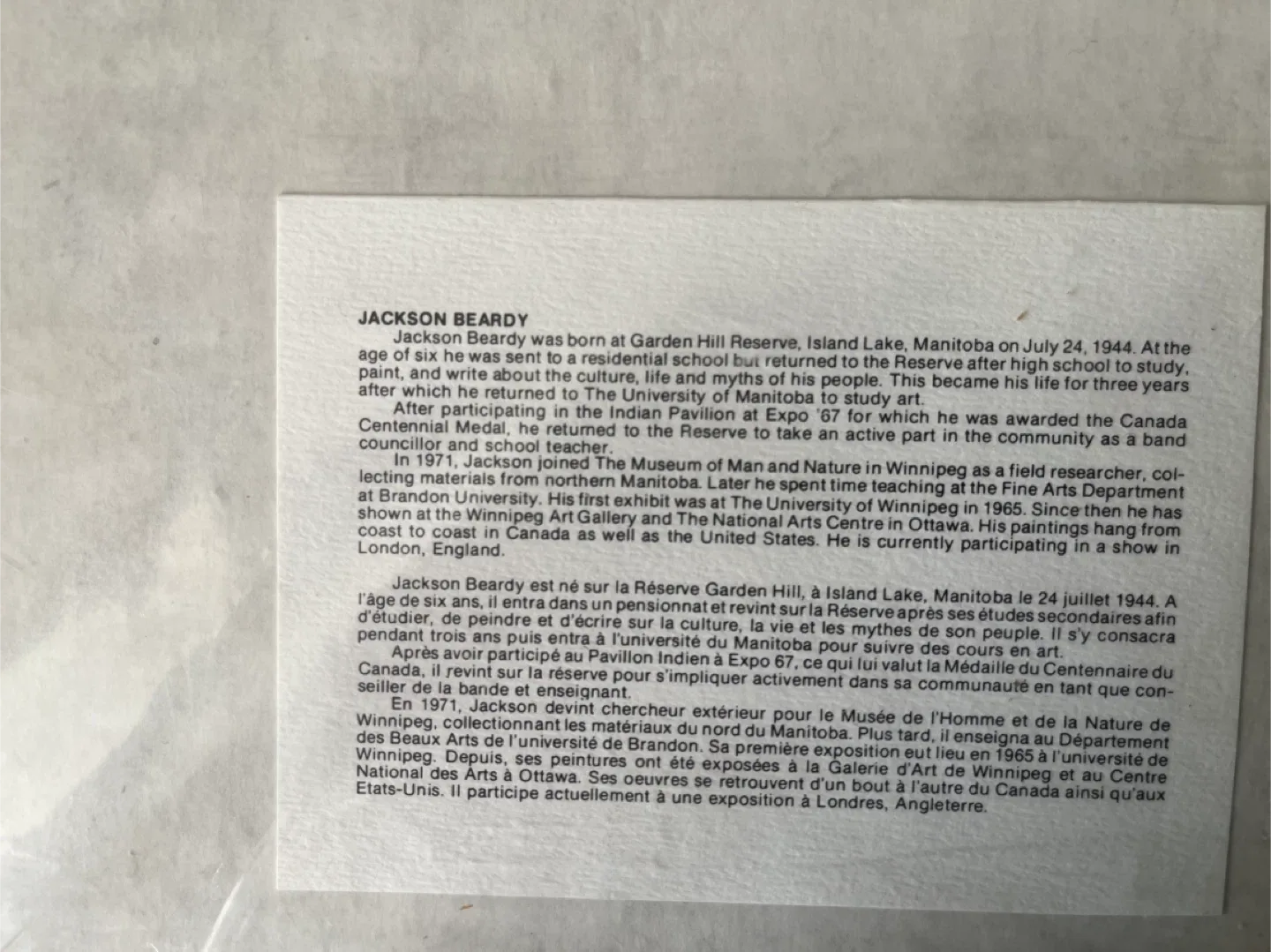 Jackson Beardy Print, 5x7, matted to 8x9 image indicator(2)