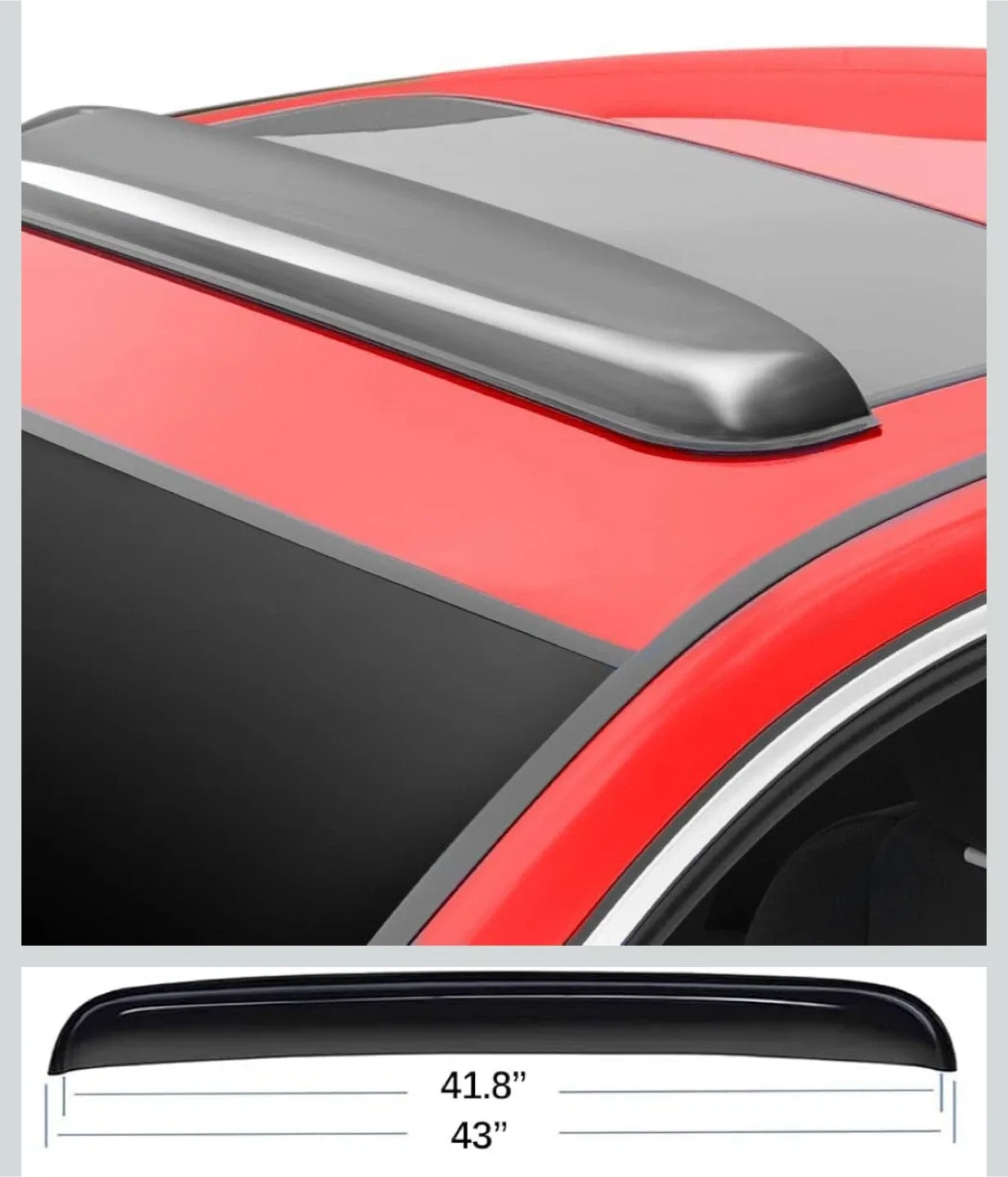 Car Sunroof Visor Wind Deflector - Black image indicator(2)