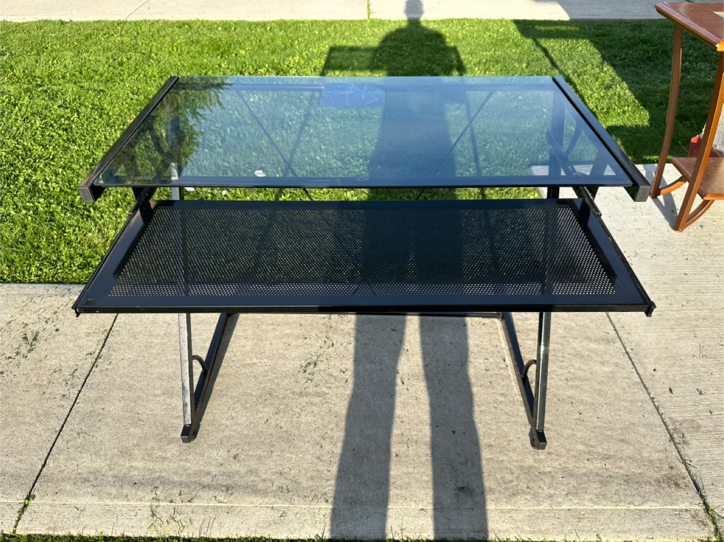 Black Glass Top Drafting Table - photo 5