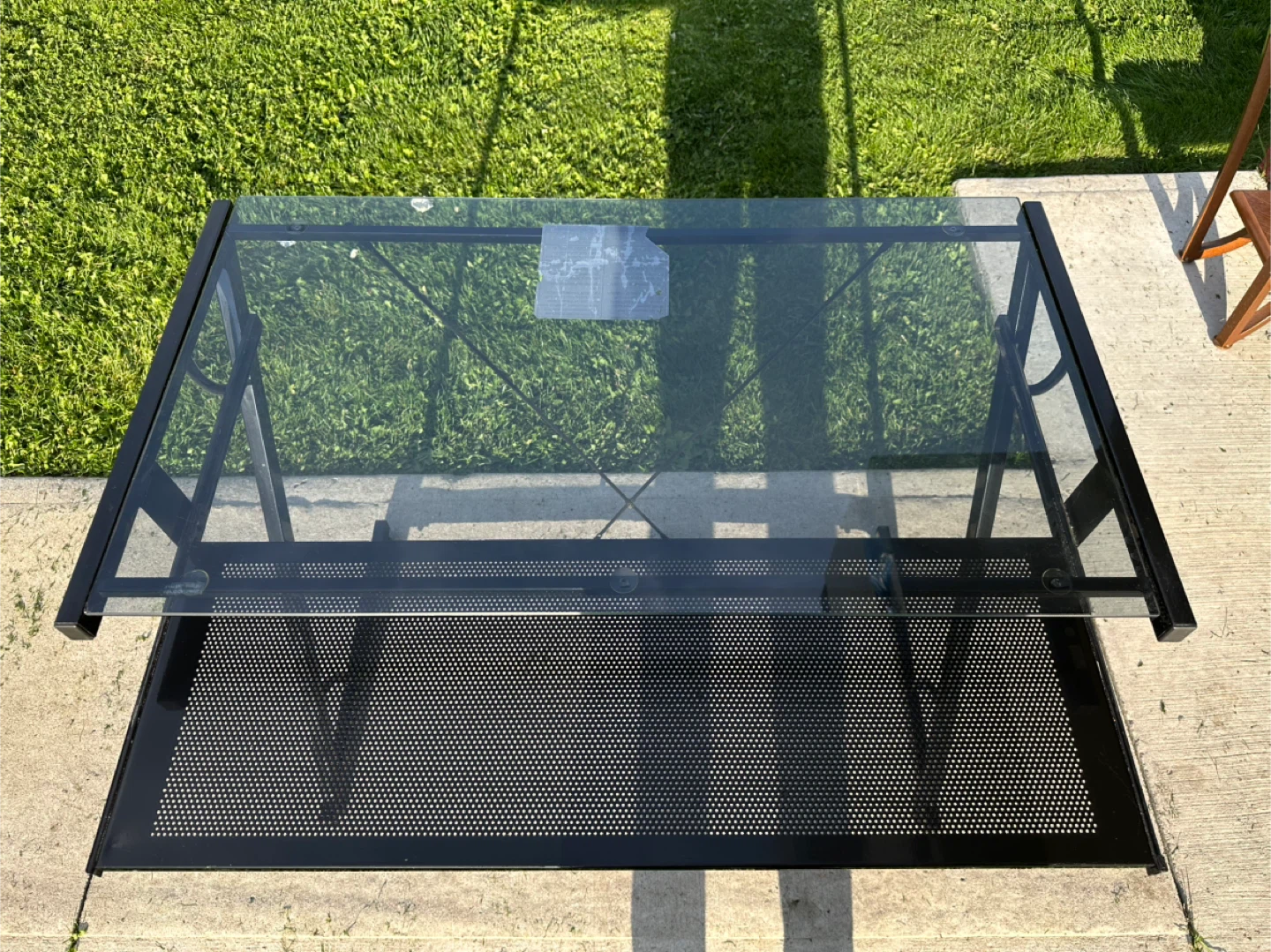 Black Glass Top Drafting Table - photo 2