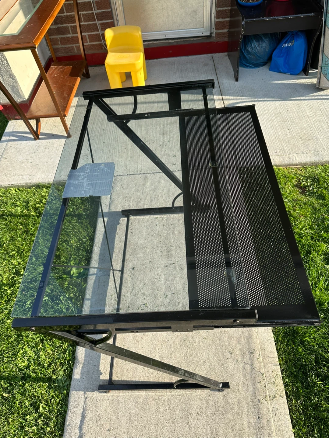 Black Glass Top Drafting Table - photo 4