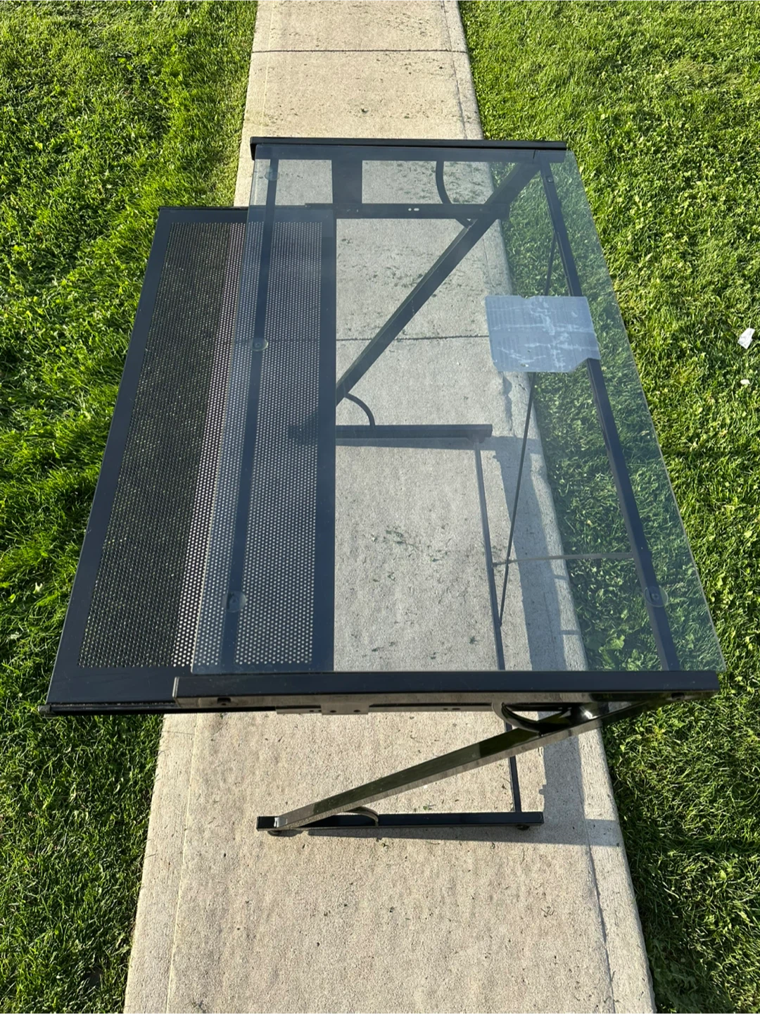 Black Glass Top Drafting Table - photo 3