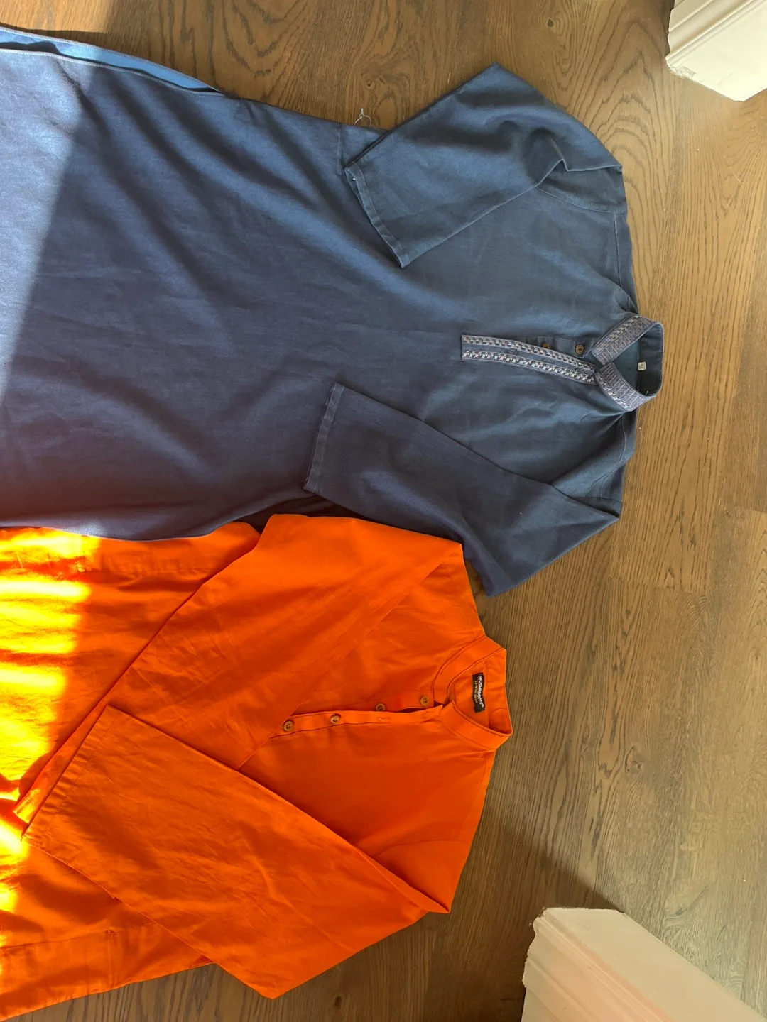 Two youth Kurta Shirts - Blue and Orange image indicator(3)