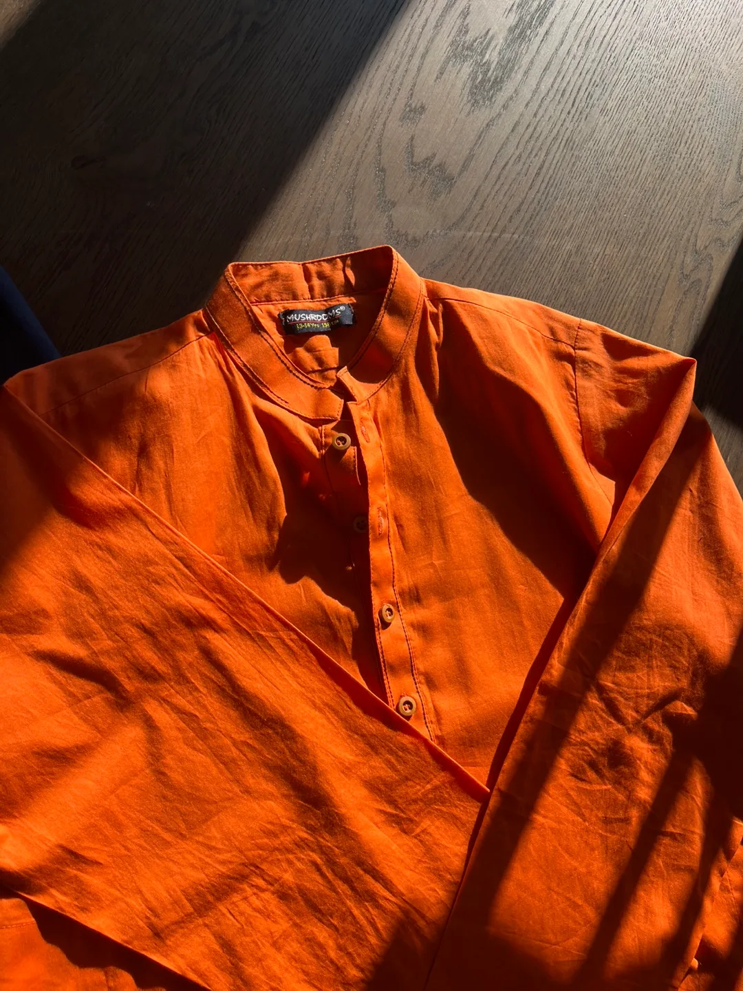 Two youth Kurta Shirts - Blue and Orange image indicator(4)