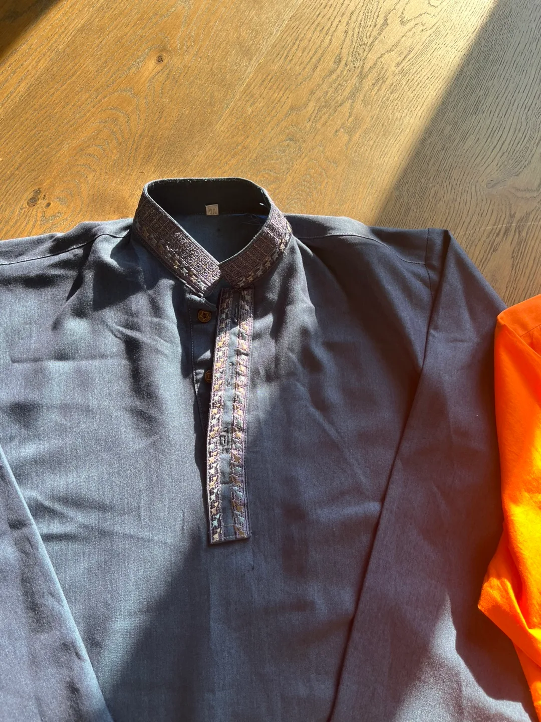 Two youth Kurta Shirts - Blue and Orange image indicator(2)