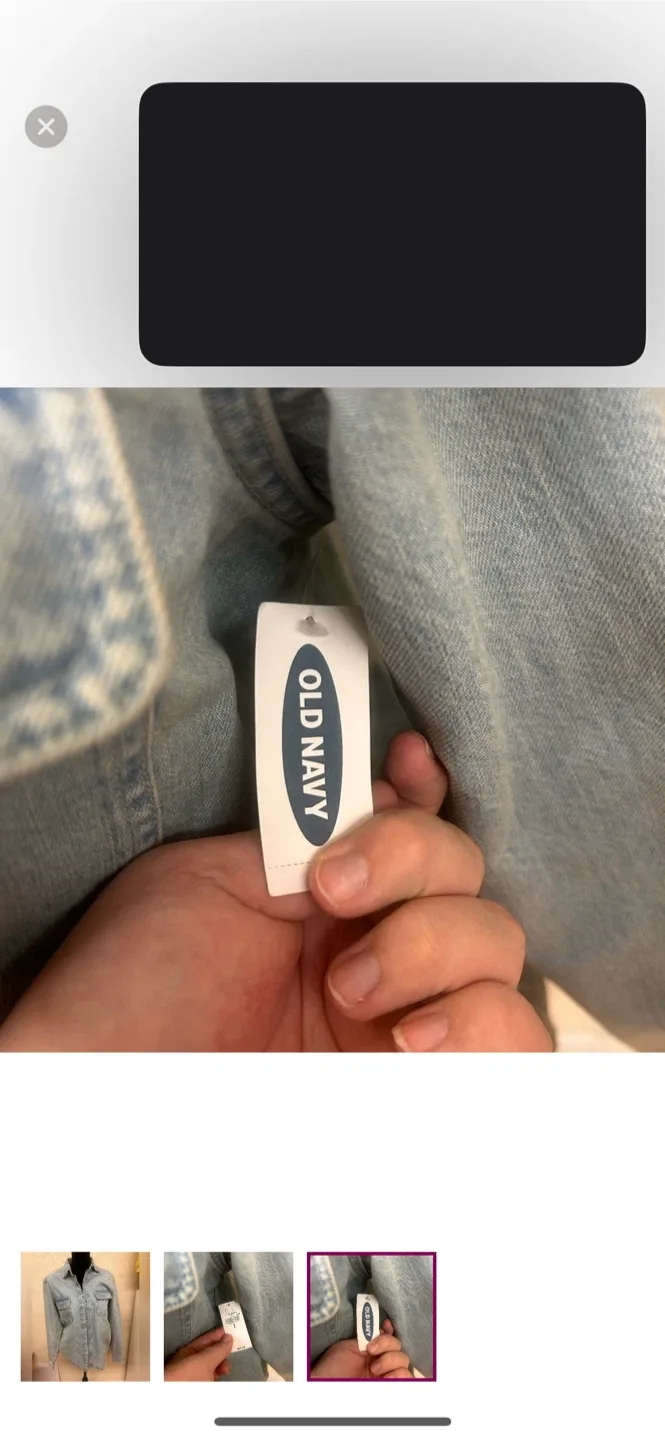 New Old Navy small light wash Denim button up Shirt image indicator(3)