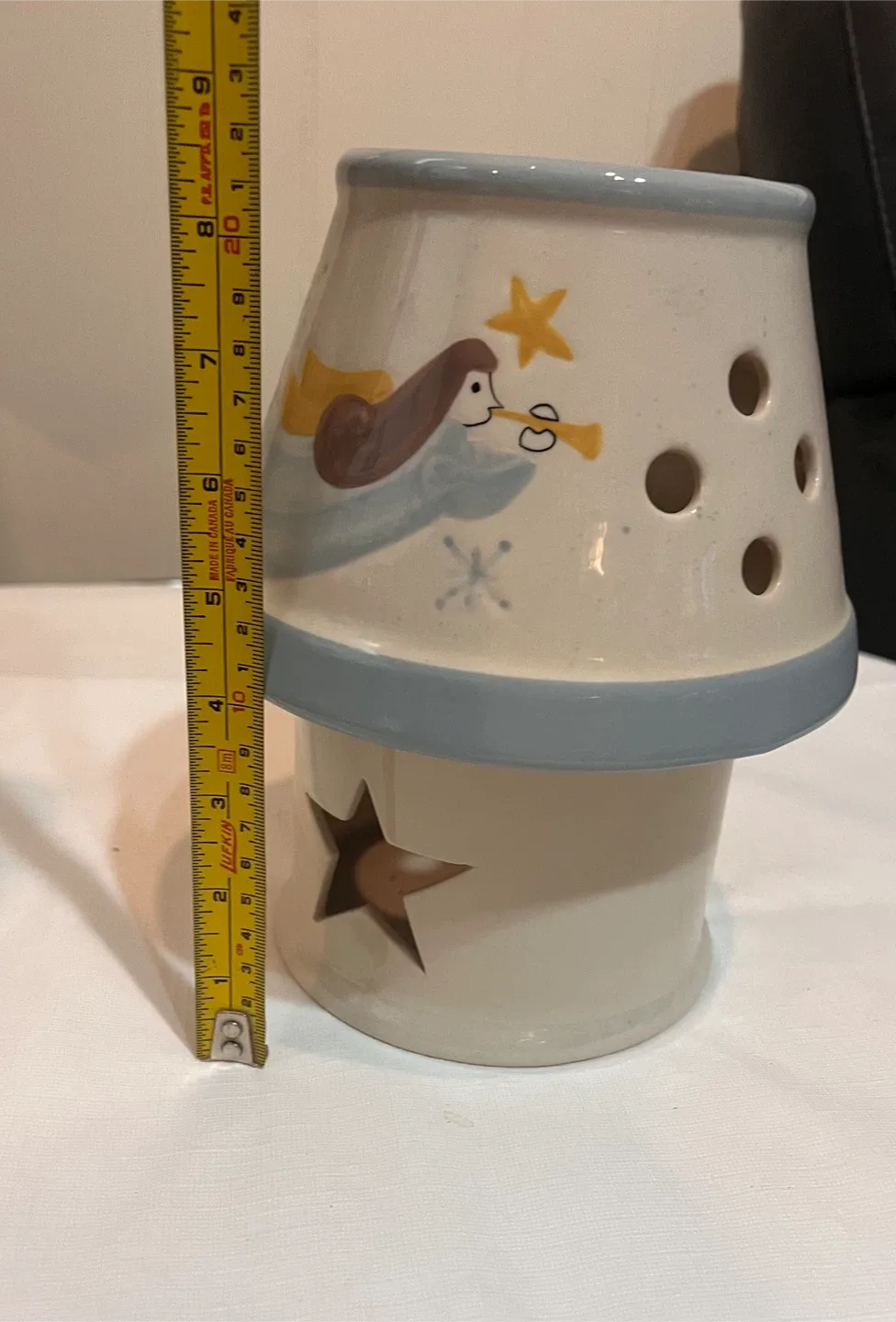2 PIECE ANGEL HOME DECORATIVE JAR 9” CANDLE HOLDER WITH SHADE image indicator(3)