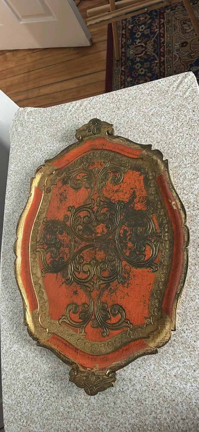 Vintage Made in Italy Decorative Tray image indicator(4)