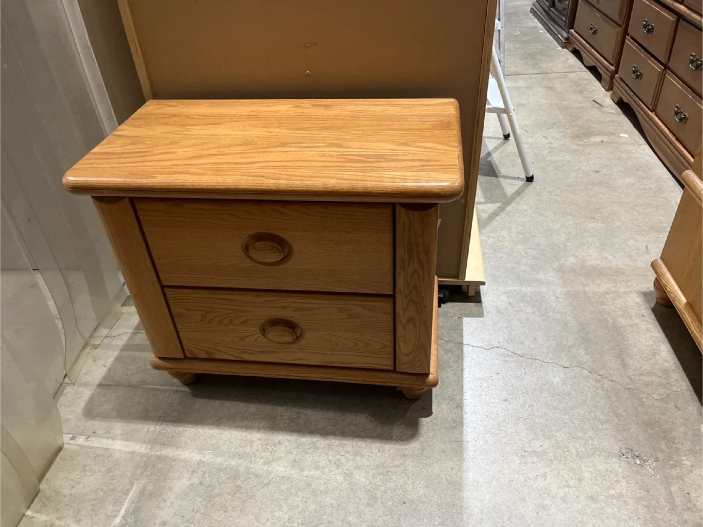 Wooden Nightstand with 2 Drawers thumbnail
