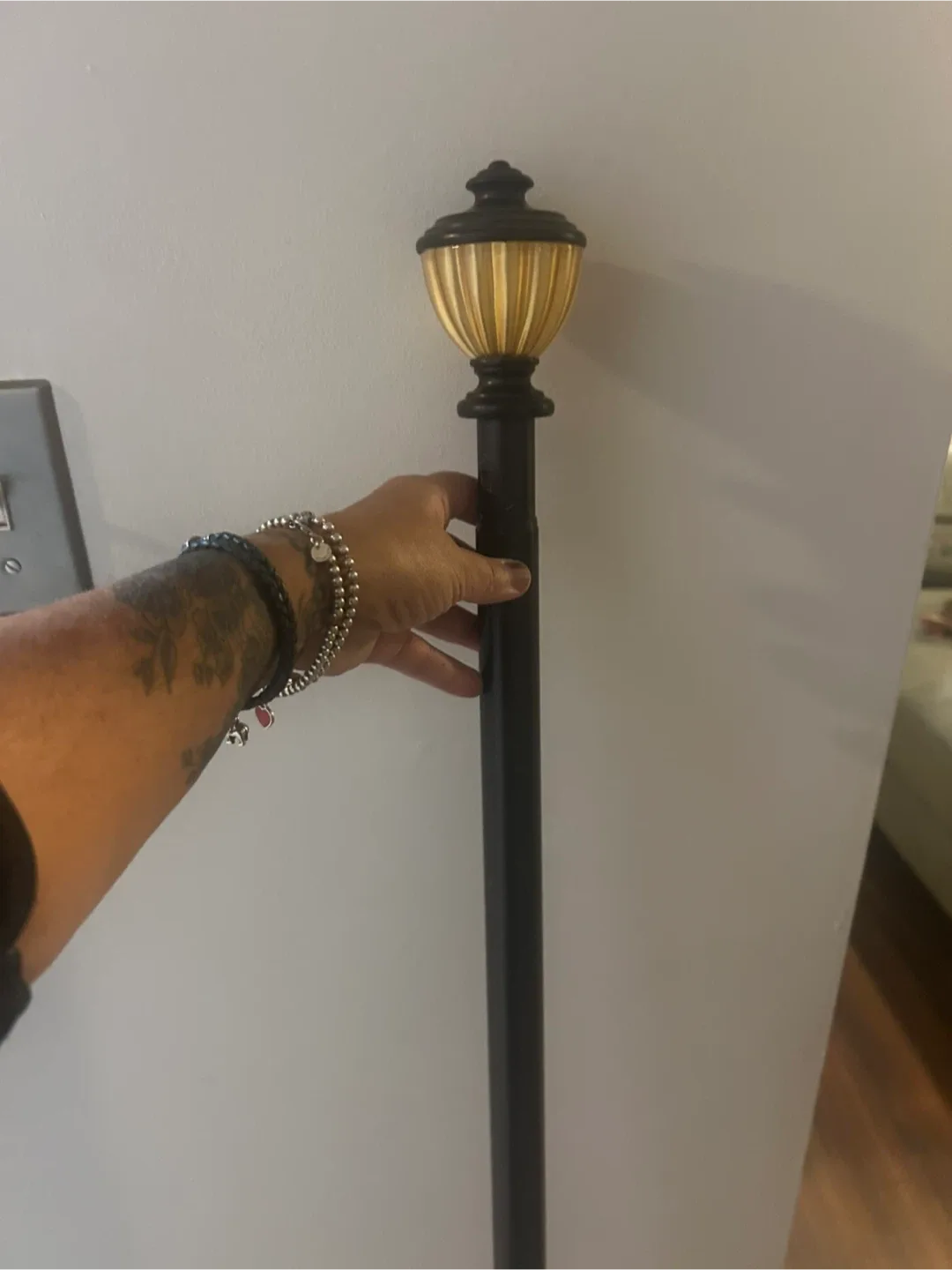 Curtain Rod - dark brown and Gold thumbnail