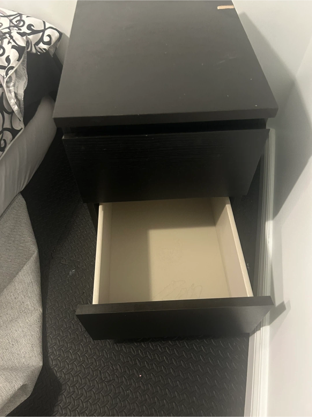 Ikea Mala Black 2-Drawer Nightstand - photo 4