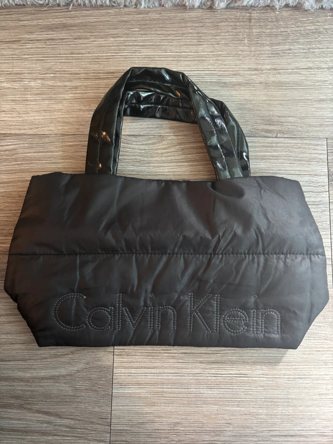 Calvin Klein Black Puffer Tote Bag