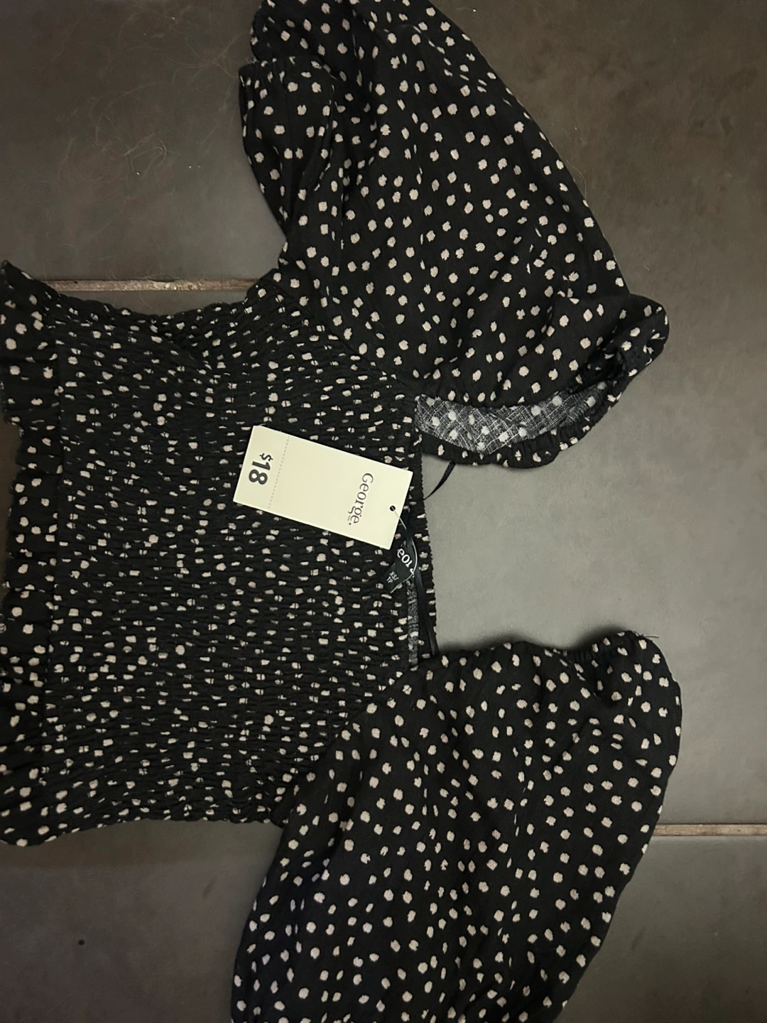 George Black & White Polka Dot Top
