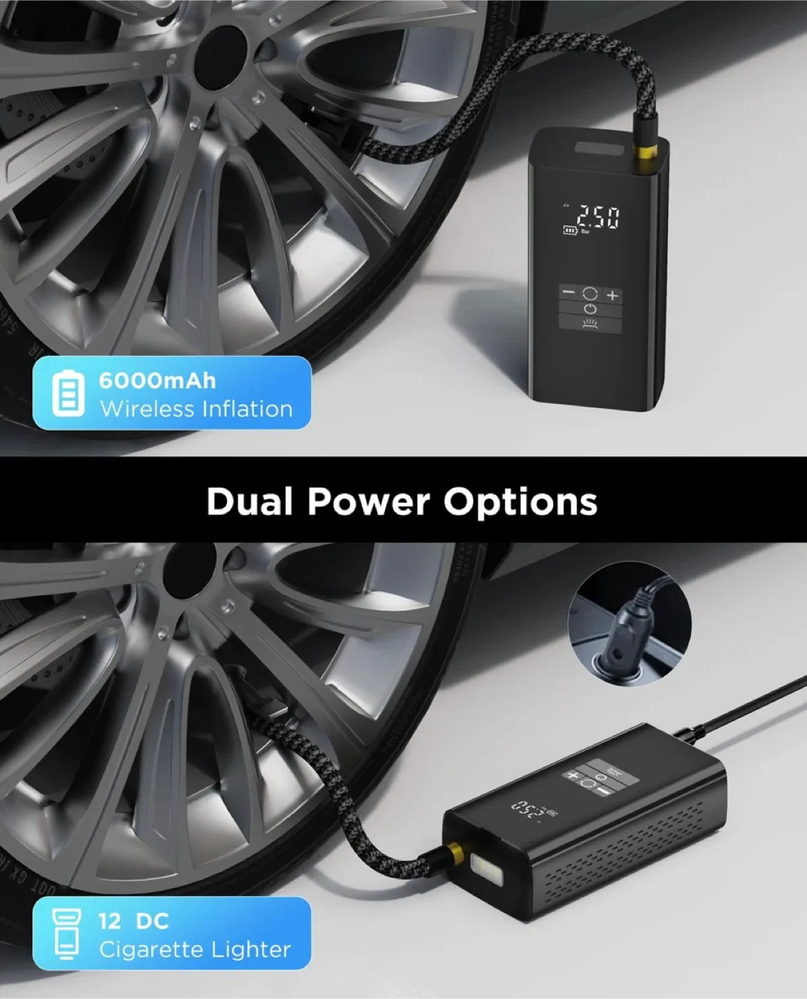 *Brand New*Tire Inflator Portable Air Compressor image indicator(2)