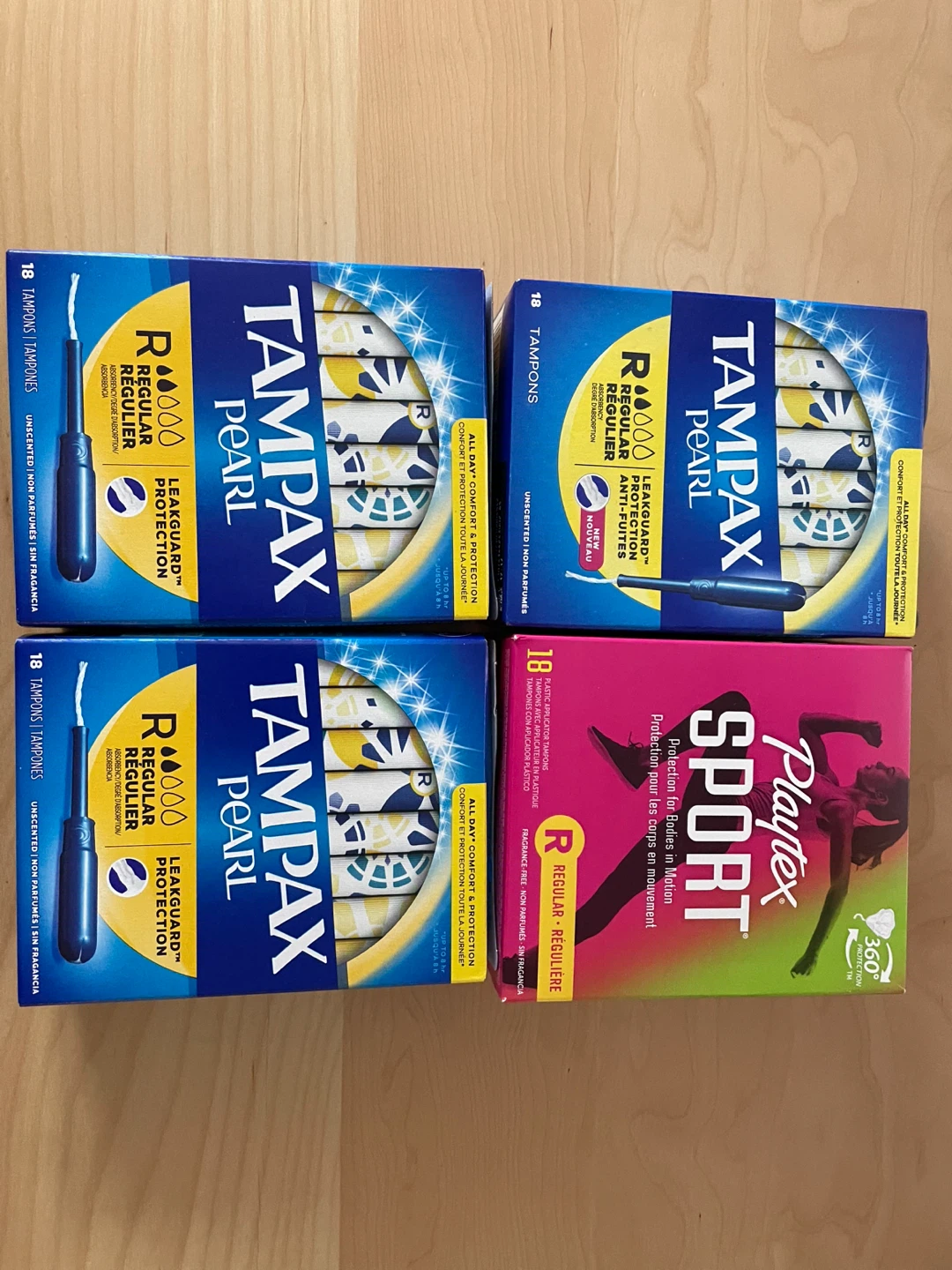Tampax Pearl & Playtex Sport Tampons, Regular Absorbency