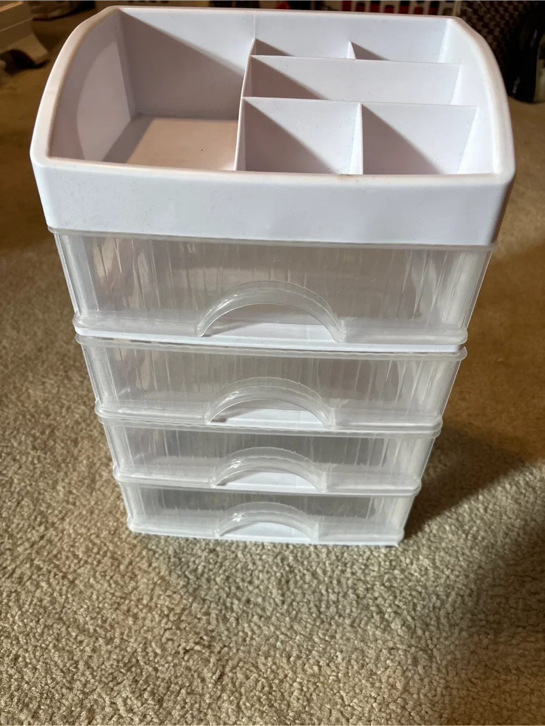 White Plastic 4-Drawer Organizer thumbnail