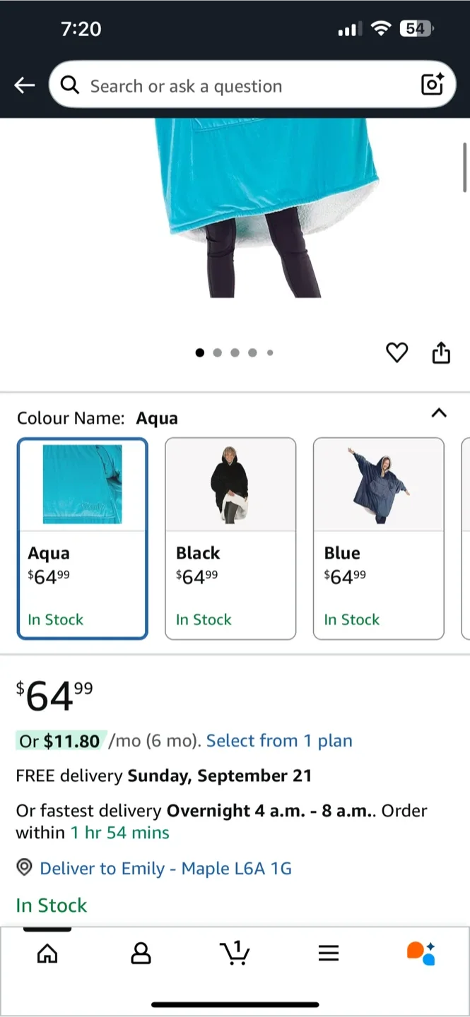 BNWT - The Comfy Original Wearable Blanket - Aqua image indicator(2)