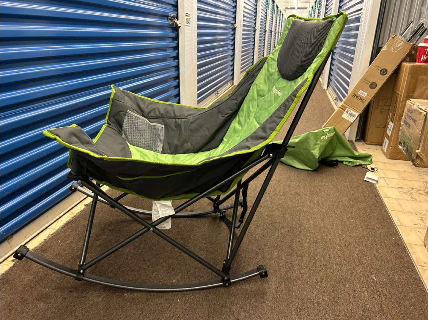 SunnyFeel AC2026 Camping Rocking Chair - Green/Grey
