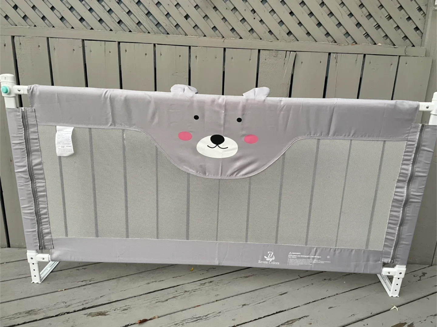 FOLDABLE Bear Design Bed Rail - Grey thumbnail