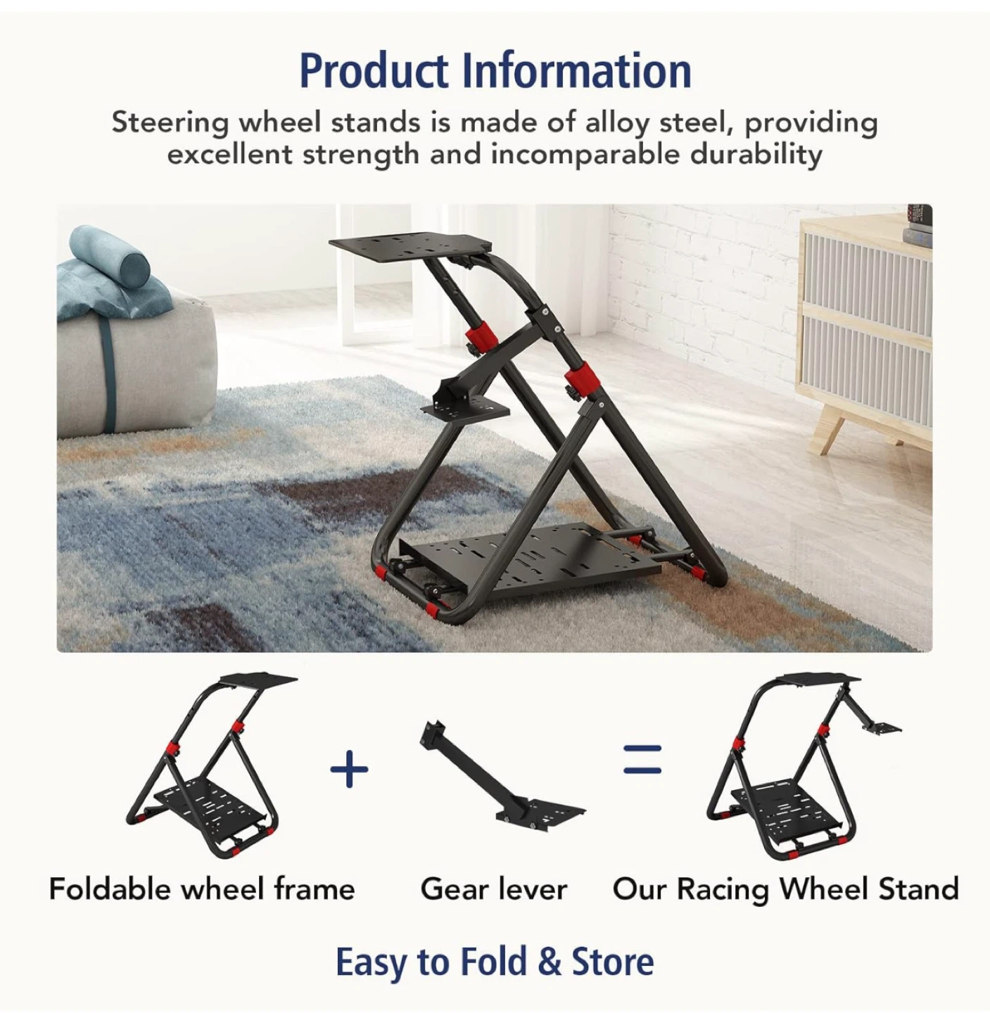 Racing Wheel Stand - Foldable, Adjustable - photo 5
