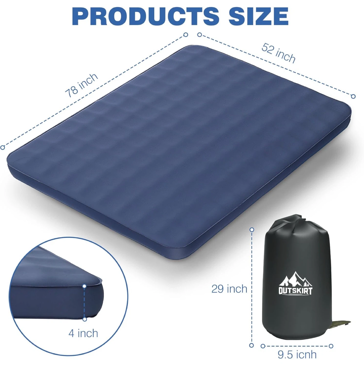 Outskirt Inflatable Mattress - 78 x 52 inches - photo 2