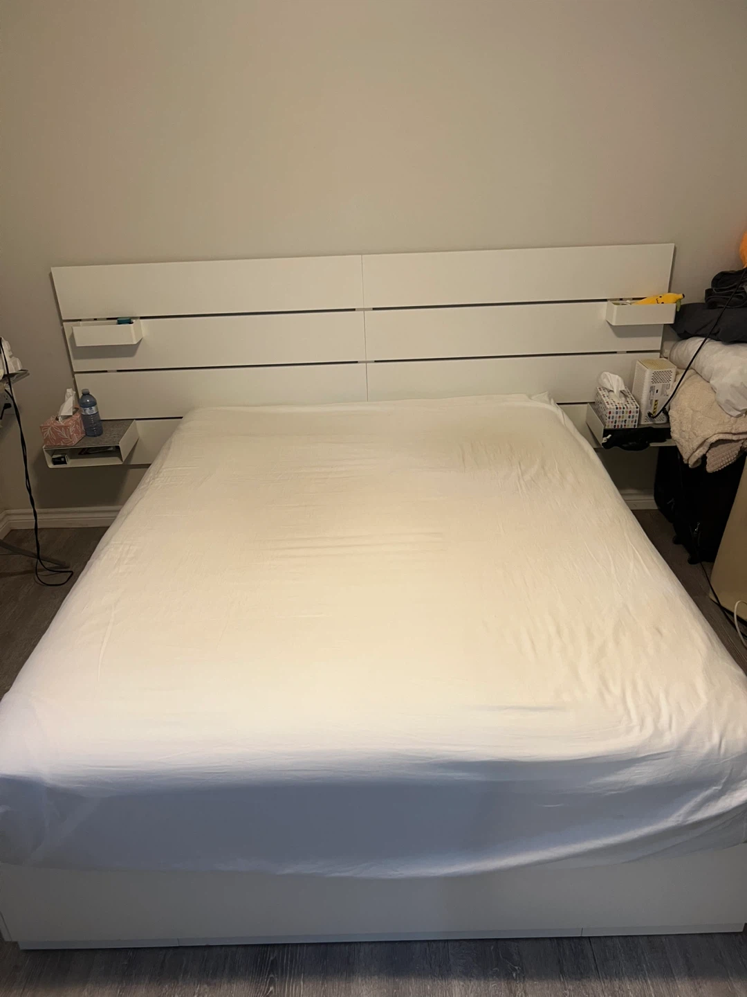 IKEA Nordli Queen Bed Frame with Storage and mattress - photo 4