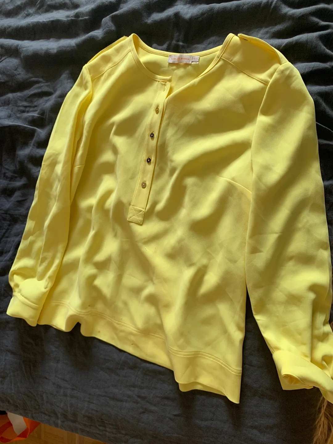 Tory Burch Yellow Blouse - Size XL thumbnail