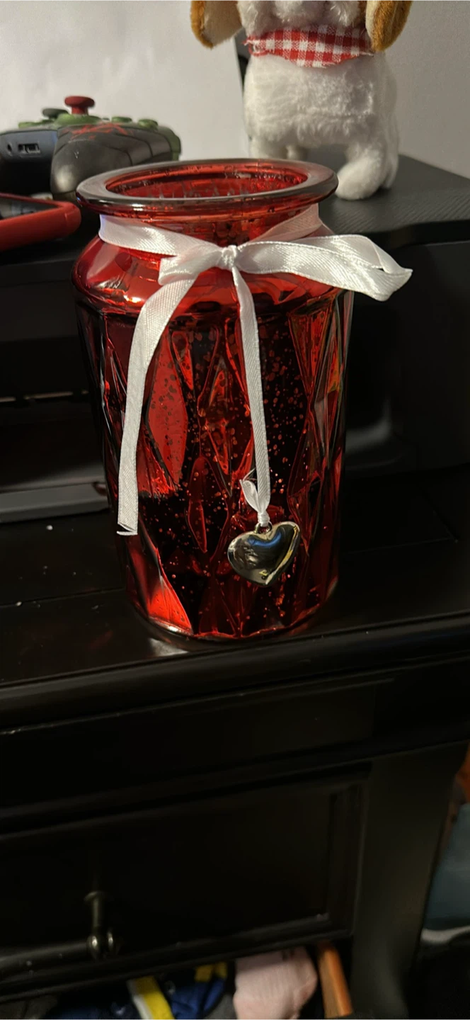 Red Glass flower vase