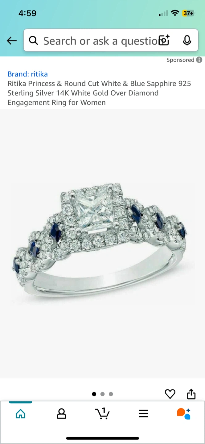Ritika Princess Cut Ring - Size 7.5 - photo 4