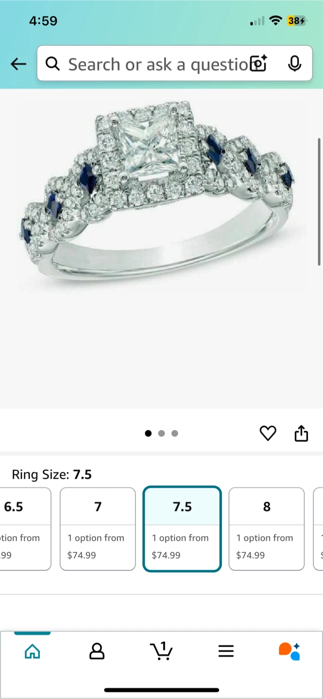 Ritika Princess Cut Ring - Size 7.5 - photo 5