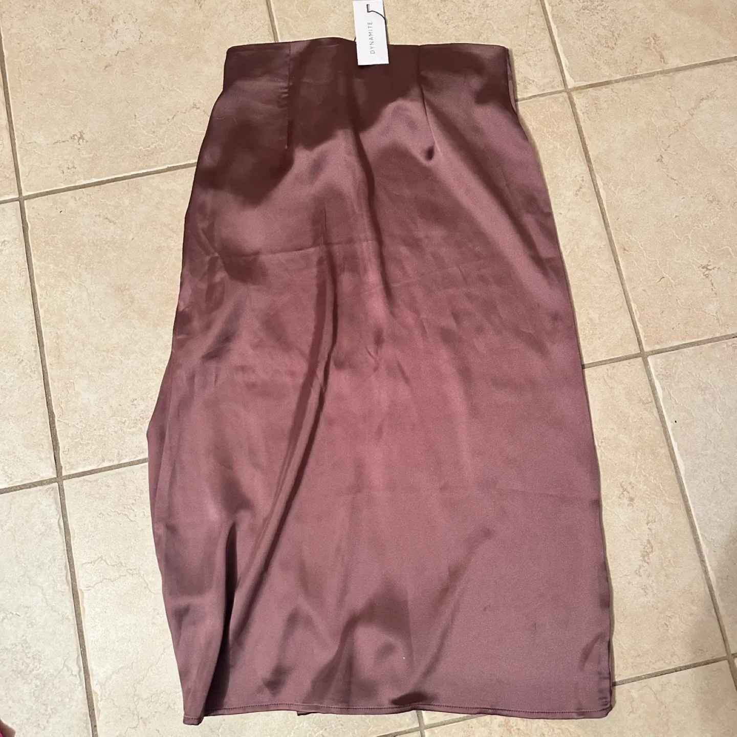 Deep Mauve Satin Slip Skirt image indicator(3)