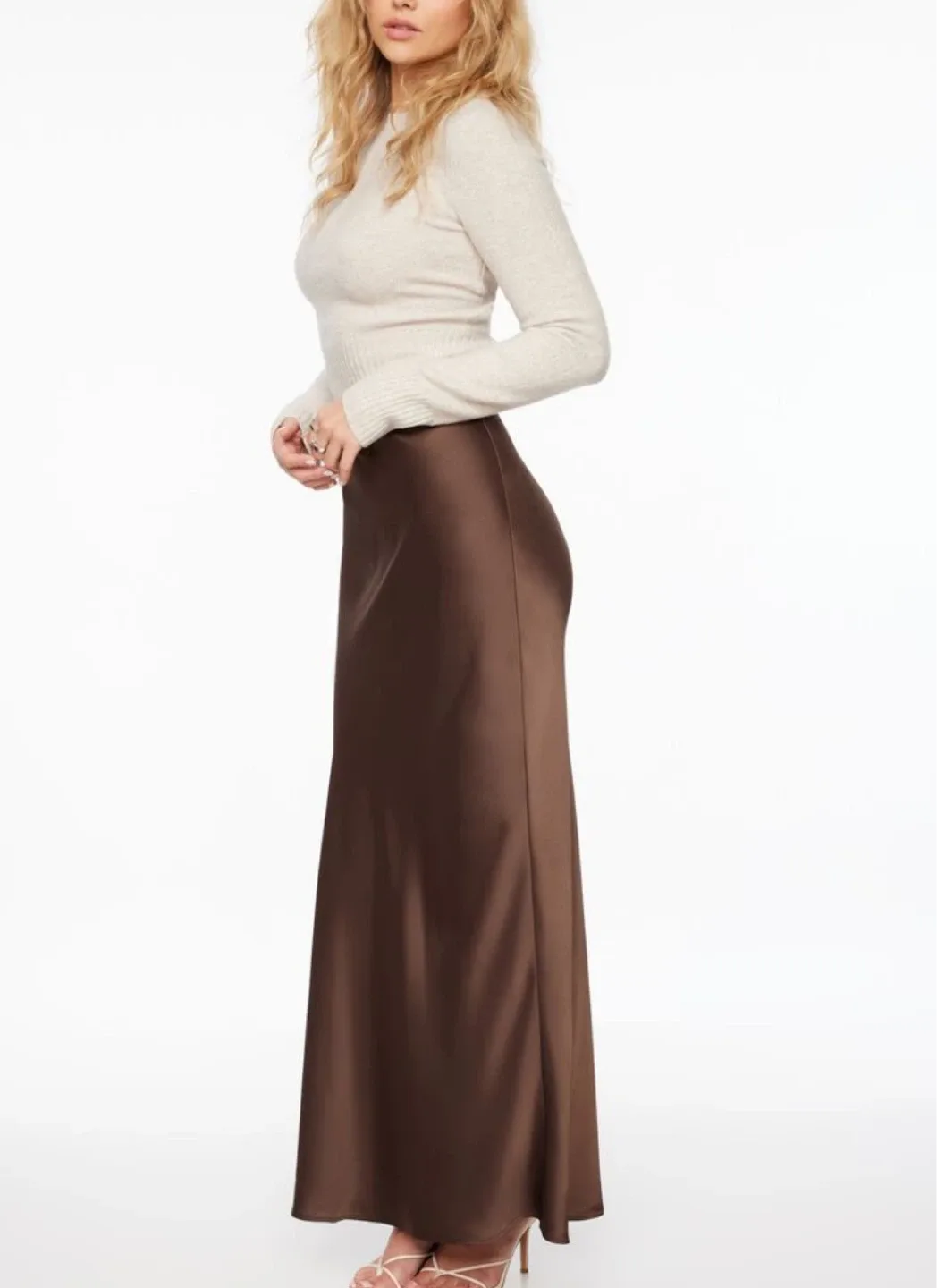 Deep Mauve Satin Slip Skirt image indicator(6)