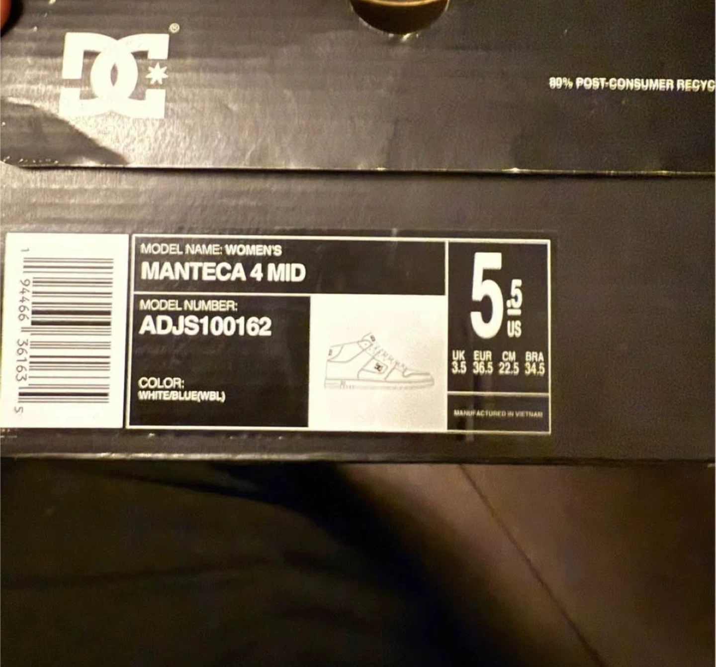 DC Manteca 4 Mid White/Blue Shoes - Size 5.5 - photo 3