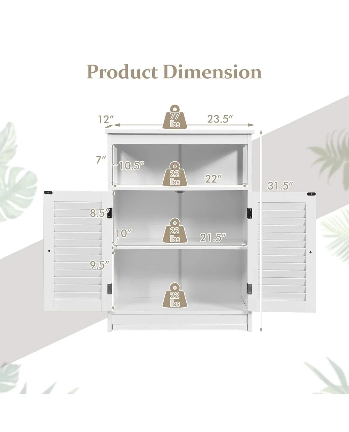 White Bathroom Floor Cabinet image indicator(4)