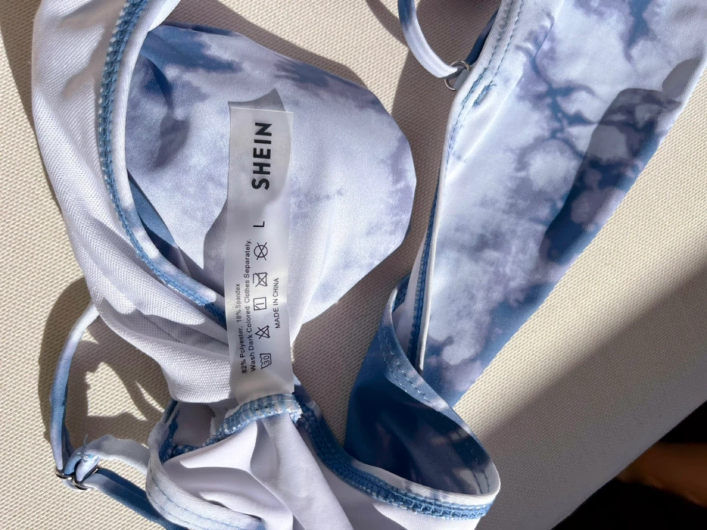 Blue Tie Dye Bikini Top - Size L - photo 2