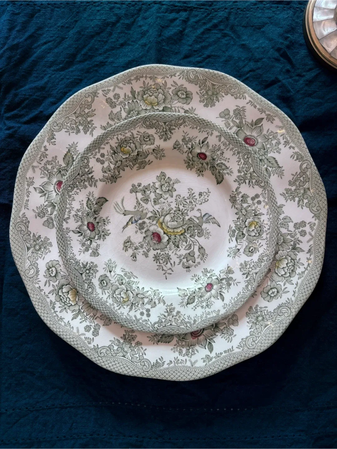 🌿 ✨ Vintage Enoch Wedgwood Kent Sage Green Dinnerware Set! thumbnail