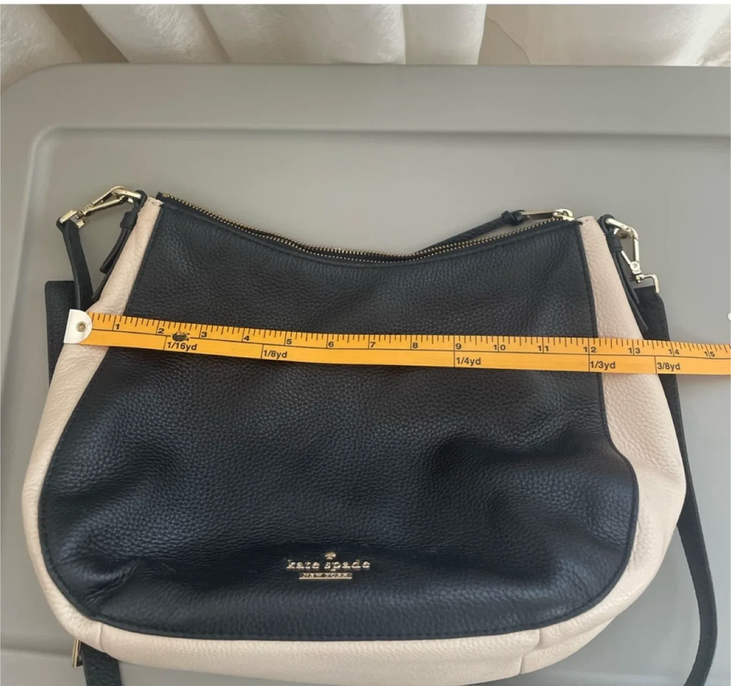 Kate Spade Black & Beige Leather Shoulder Bag image indicator(4)