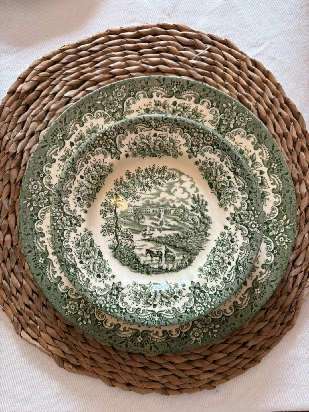 ✨ Vintage Staffordshire Plates – Rare 7-Piece Set! ✨ thumbnail