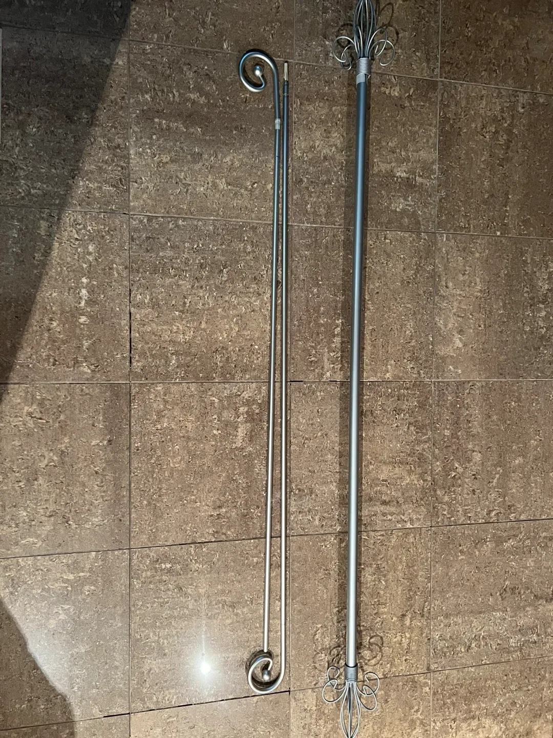 Silver Metal Curtain Rods - Set of Two thumbnail